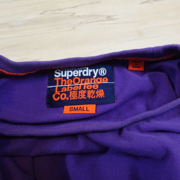 Superdry The Orange Label Tee Co. Men Small Logo T-Shirt Purple Green (Set of 2) - Picture 7 of 12
